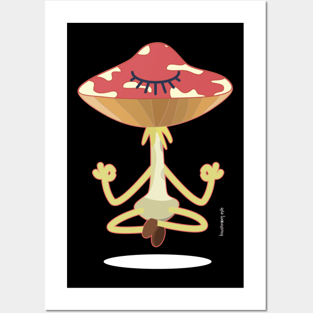 meditator Mr. Amanita Wall Art by MushroomEye